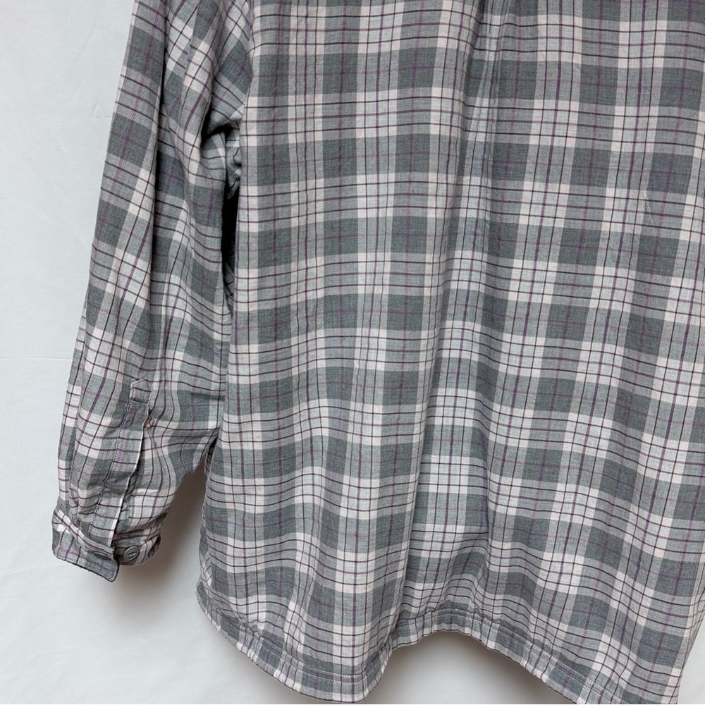 New L.L. Bean Fleece-Lined Flannel Shirt Jacket Shacket Plaid 3X Gray White - Picture 5 of 8